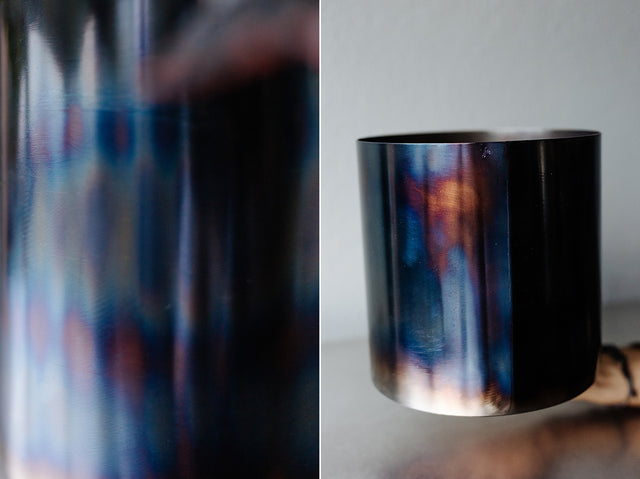 Flower pot LOTO Burned Blue Iron