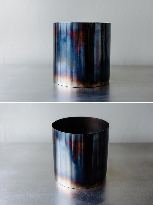 Flower pot LOTO Burned Blue Iron