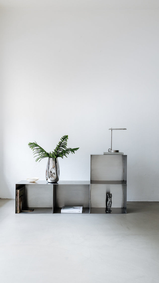 Stainless steel cubes with storage space minimal design high end